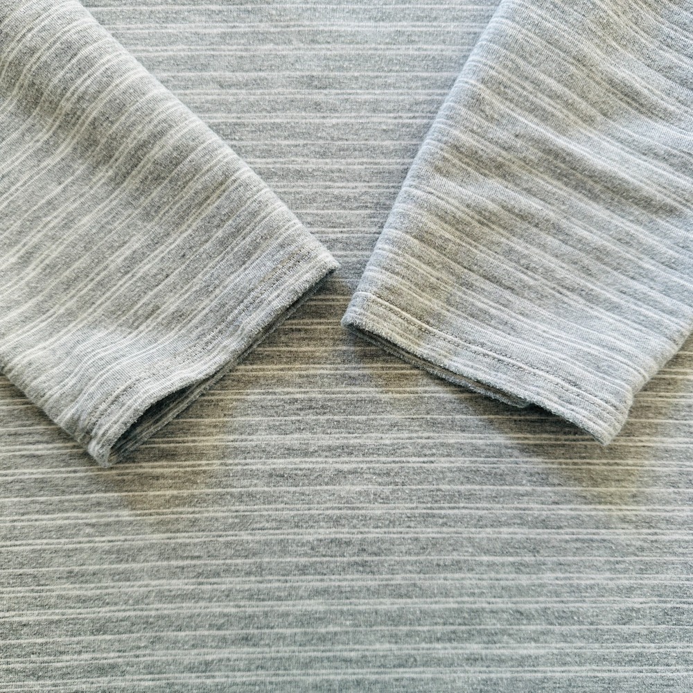 Garnet HIll Dress Women M Gray Striped Jersey 3/4 Sleeve Leisure Stretch Minimal - Picture 6 of 12